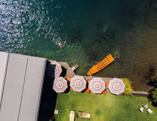4-Sterne Hotel Cortisen mit eigenem Seezugang von oben